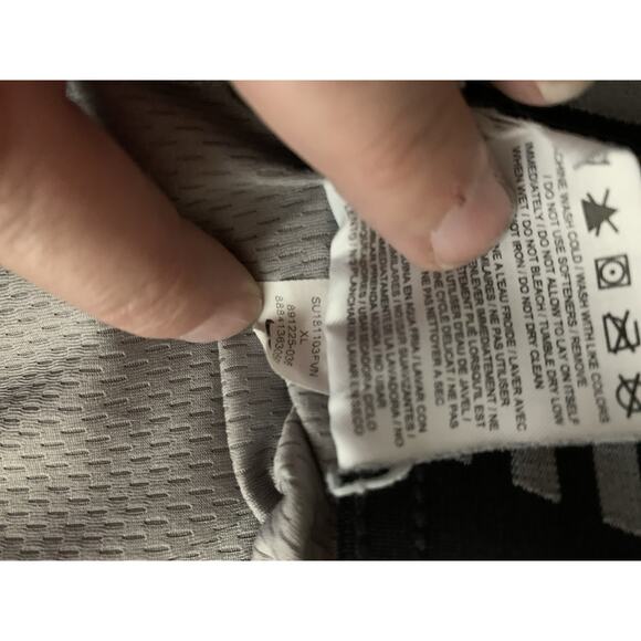 Nike Drifit Men's Gray Graphic 9" Basketball Shorts Sz Large Pockets Stretch Tie - Picture 8 of 8